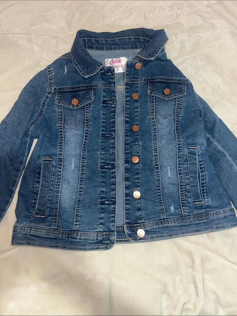 Justice Dark Blue Denim Jacket for Girls